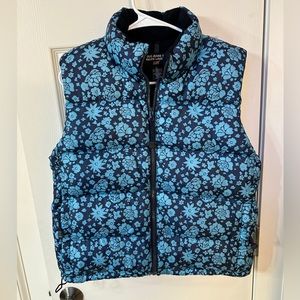 Ralph Lauren Blue Floral Puffer Vest
